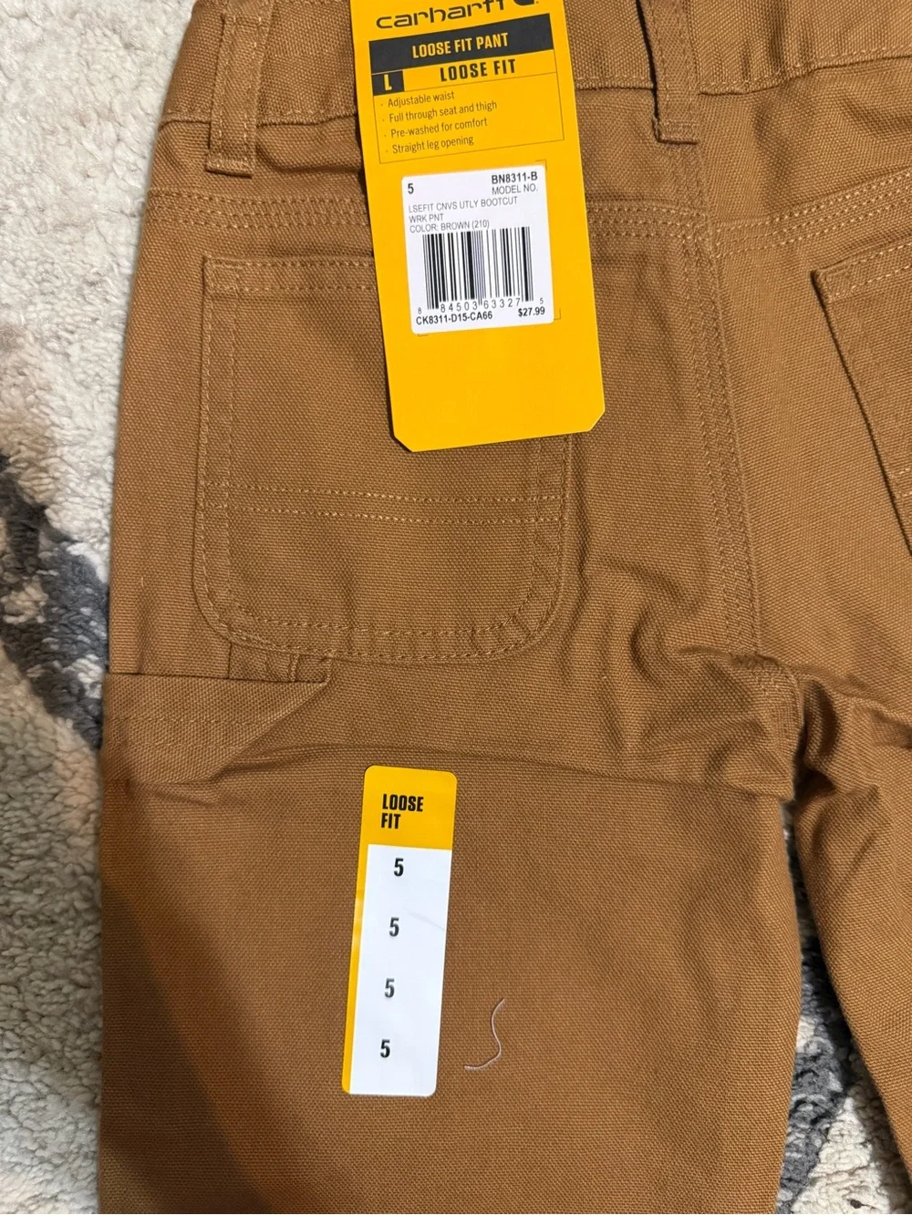 Boy’s Carhartt Brown Workwear Pants - Classic Straight Fit